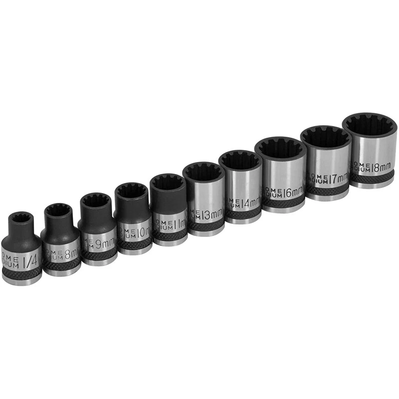 PERFORMANCE TOOL 10 PC Female Triple Square Socket Set W38194 eBay