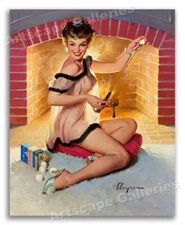 "A Warm Welcome" Classic Elvgren Sexy PinUp Girl Marshmellows Poster - 16x20