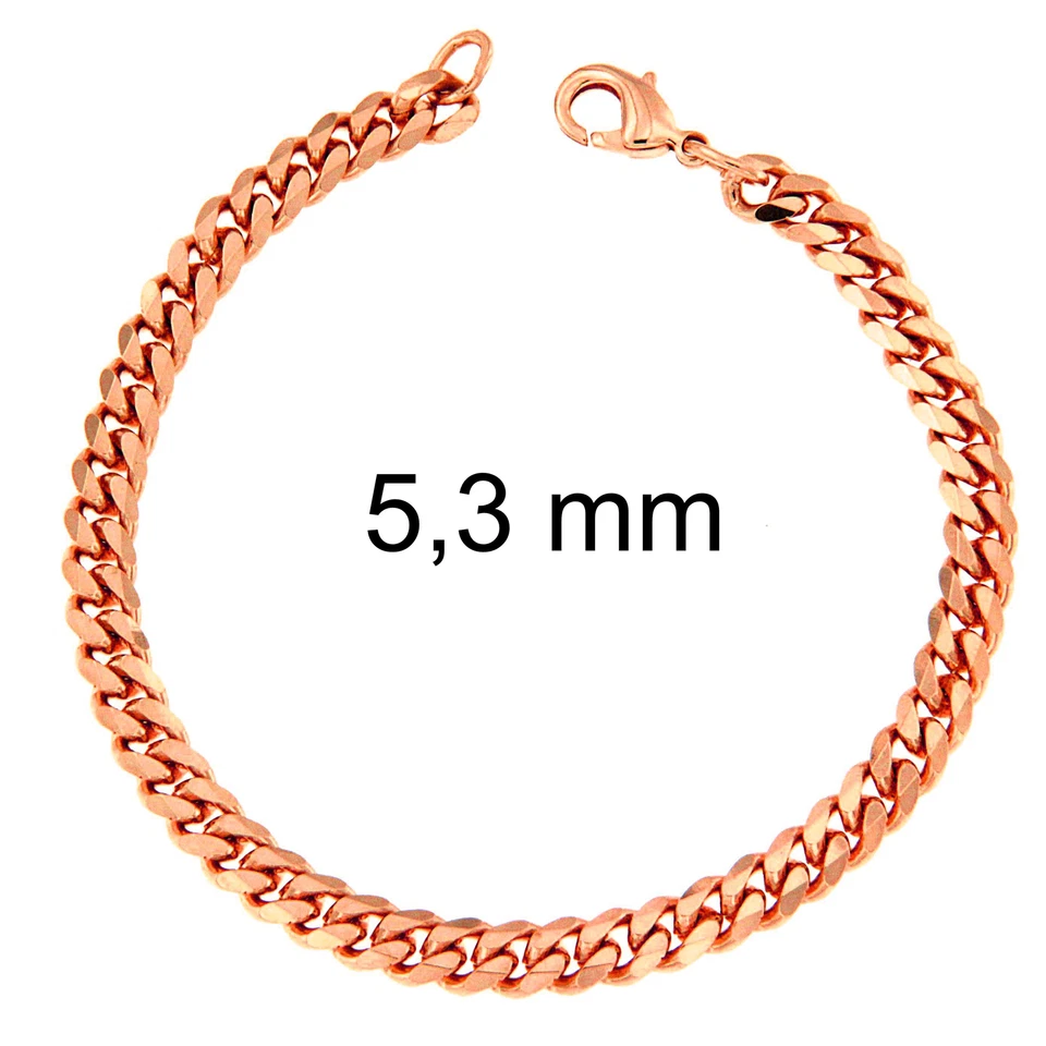 Panzerarmband rose vergoldet Rosegold Doublé Armband Damen Herren Frauen Männer - Bild 3 von 4