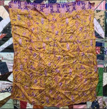 vintage indian multicolor animal print silk scarf