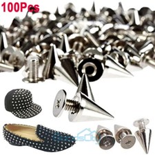 100-1000Pcs Cone Spikes Screwback Studs Rivets for Punk Style Clothing DIY Craft