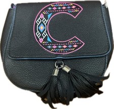 Justice Girls Black Aztec Initial  C  Purse NWT Back to School 