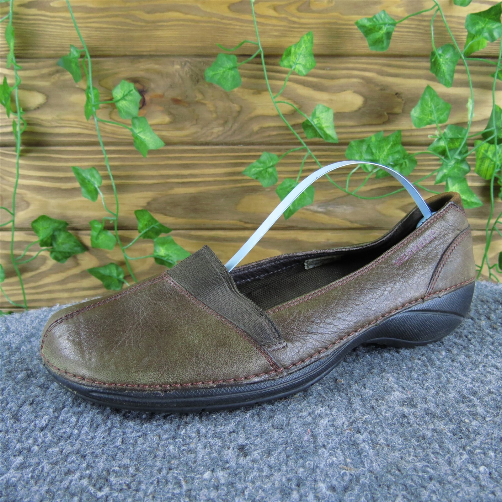 Merrell donna Apure pelle marrone oliva piatta taglia 6 5 media usata delicatamente 2025