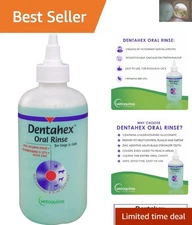 Dentahex 8oz Pet Dental Care Rinse - Advanced Breath Freshener & Plaque Control