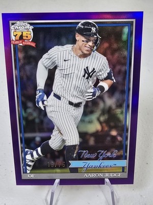 AARON JUDGE 2026 TOPPS CHROME 75 Years TRUE PURPLE REFRACTOR 19/75 YANKEES