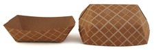 Boardwalk 0513 Paper Food Baskets, Brown/white Check, 1 Lb Capacity, 1000/carton