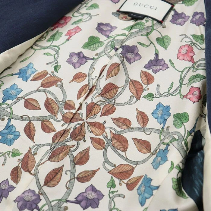 Giacca Gucci sartoriale doppiopetto lino 100% lino floreale dal Giappone