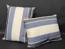 Eastern Accents Lot Of 2 EURO Feather Throw Pillow 20x27” Wainscott Denim Thom F