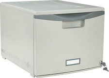 Plastic One-Drawer File Cabinet Locking Document Organizer for Home and Office
