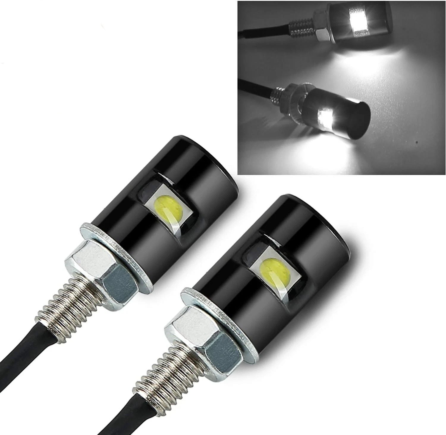 2× Motorcycle Car LED License Plate Light 5630/5730 SMD Screw Bolt Lamp Bulbs US