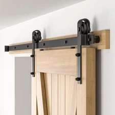6.6FT Sliding Barn Door Hardware Kit for Single Door-Sturdy&Smoothly&Quietly-...