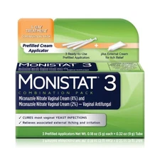 Monistat 3 Yeast Infection Treatment Prefilled Applicators External Cream
