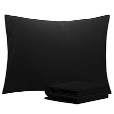 Standard Pillowcase Set - 2 Pack Brushed Microfiber Standard 20" x 26" Black