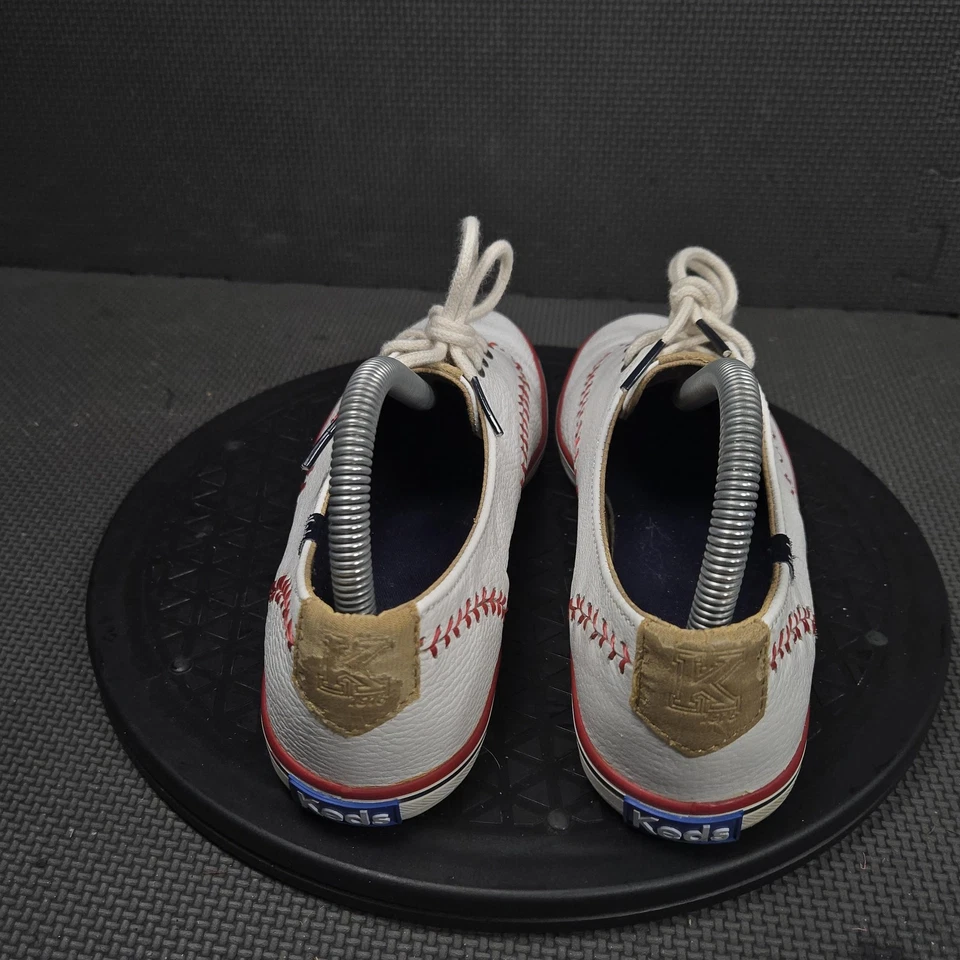 Keds Baseball Stitch Shoes Womens Size 8 White Red Leather Sneakers WH54430 - Image 4 of 4