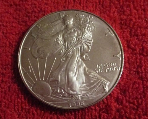 1996 Silver Eagle One Dollar Coin Uncirculated in Plastic Flip Case