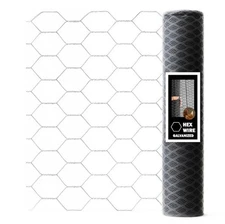 Hex Chicken Wire Fence Roll 2ft x 10/25/50ft | 1" Galvanized Garden Mesh Fence