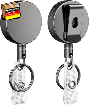 Heavy Duty Badge Reel Einziehbar Ausweis-Clip Metall ID Halter Set 2 Stück