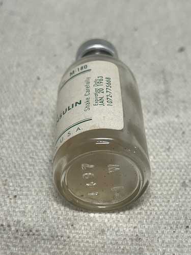 Vintage U-80 Insulinflasche Lilly & Co Zink & Iletin leer medizinisches Sammlerstück V6498 - Bild 5 von 5