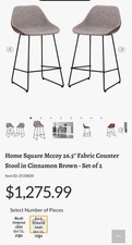 Home Square Sunpan McCoy 26.5in Upholstered Counter Stools Set of 2