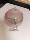 Art Glass Iridescent Glass Ball Ornament Christmas Gift Holiday Pink — photo 4