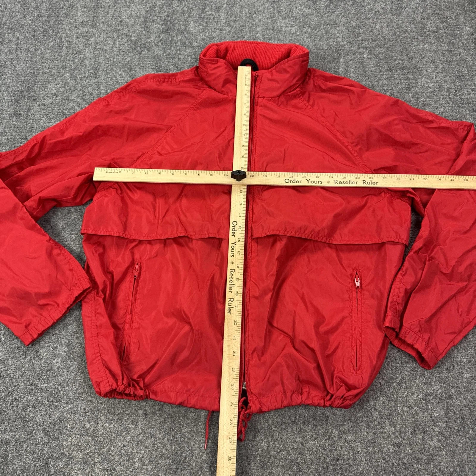 Vintage Eddie Bauer Jacket Mens XL Red Nylon Hooded Mesh Lined Windbreaker - product detail image 4
