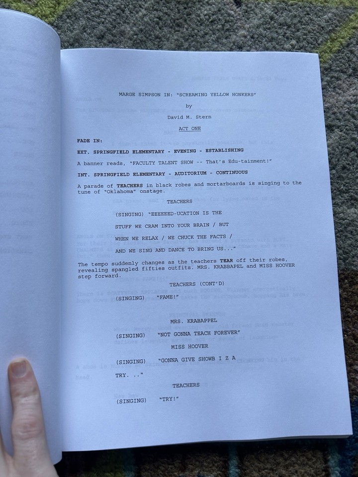 The Simpsons Original Script 1999 S 10 Ep 15 Table Draft | eBay