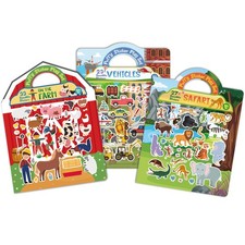 Reusable Puffy Sticker Book for Kids 80 Cute Restickable Stickers, Toddler...