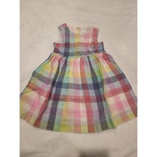Gap Girls Pastel Spring Plaid Dress Sz 4