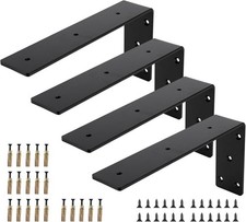 4-Pack Heavy Duty Steel L Brackets 16"x8"x2.5" for Floating Shelves