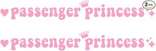 Passenger Princess Car Sticker Decal, Funny Pink Vinyl Decoration for Rearview M
