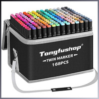 Filzstifte Set 168 Farben Doppelte Spitze Marker Schnell Trocknend