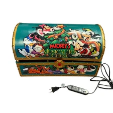 Mr. Christmas Mickeys Musical Toy Chest Tested Works *READ* Cosmetic Flaws