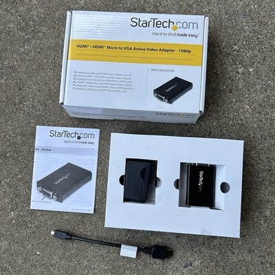 StarTech HDMI Micro to VGA ACTIVE Video Adapter Converter 1080p #MCHD2VGA 