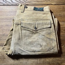 Vtg 40s Black Bear Brand Rain Tite Waxed Canvas Work Pants Button Fly Union Made