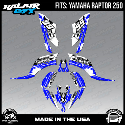 Graphics Kit for Yamaha ATV RAPTOR 250 (All Years) Future - BLUE