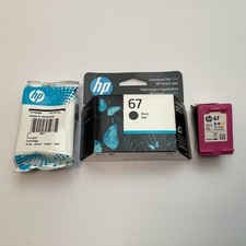Lot of 3 Genuine HP 67 67XL Ink Cartridges Black Tri-Color OEM 2022 - 2026