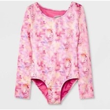 Cat  Jack Pink Splatter Long Sleeve Dance Gymnastics Leotard Size XL 14/16 .