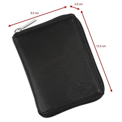 Herren Leder Geldbeutel Zip Brieftasche Portemonnaie Zipper Geldtasche Geldbörse