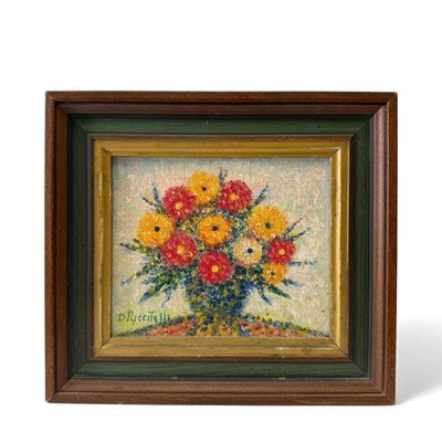 Domenico Riccitelli Rhode Island Artist Impressionist Flowers in Vase Painting