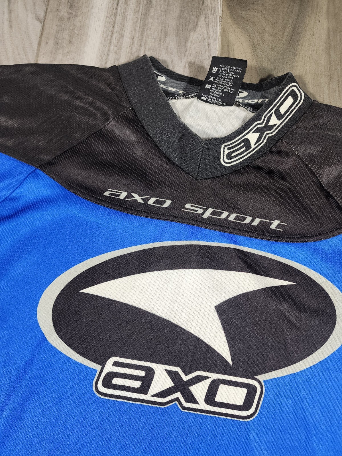 Vintage AXO Royal Blue Motocross Mx Long Sleeve Jersey Large 