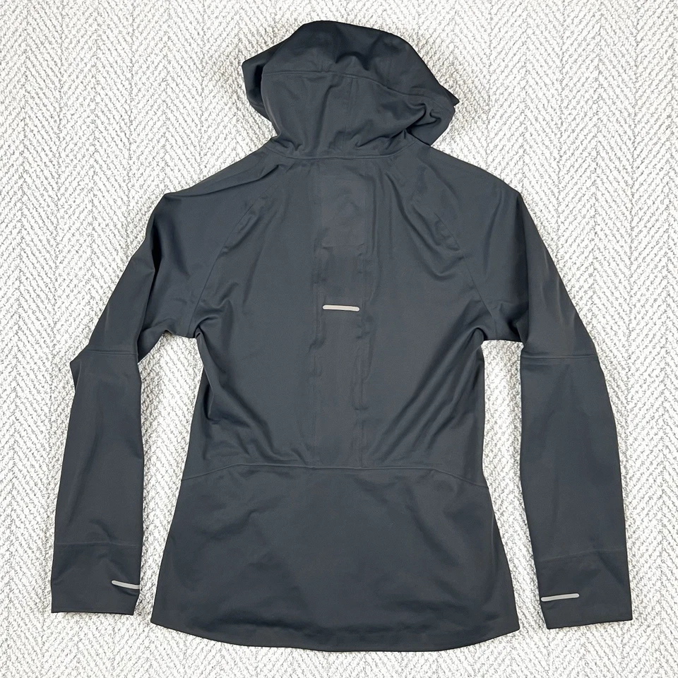 Chaqueta Asics para mujer Running Accelerate talla pequeña S2 impermeable a prueba de viento gris Foto 2 de 4