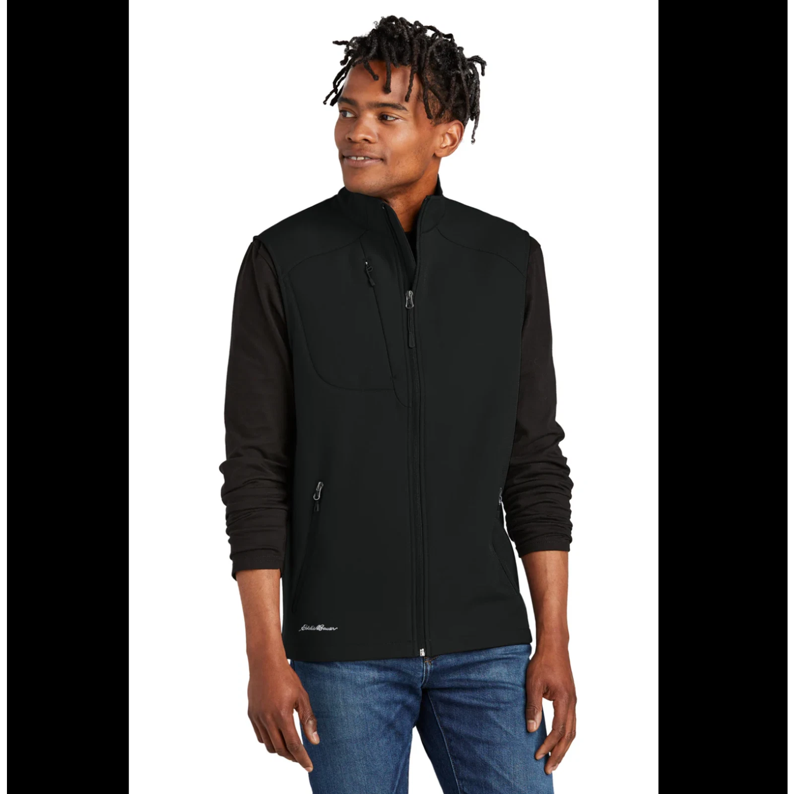 Eddie Bauer Stretch Soft Shell Vest Black - Men's SM- NWOT