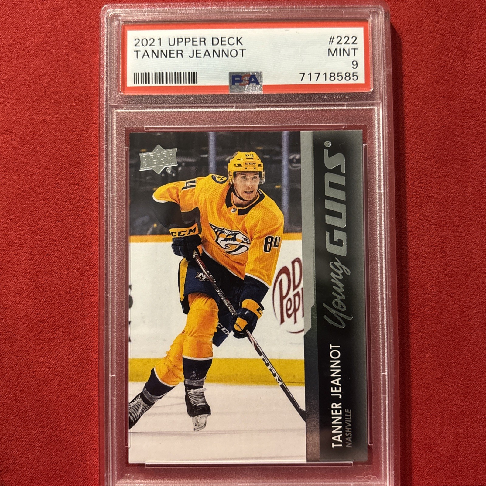 2021-22 Upper Deck Series 1 - Young Guns Tanner Jeannot #222 (RC) PSA9