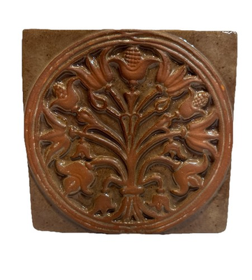 #ad Heritage Moravian Tile 7x7 Spray of Tulips Mercer Museum 2018 $49.95