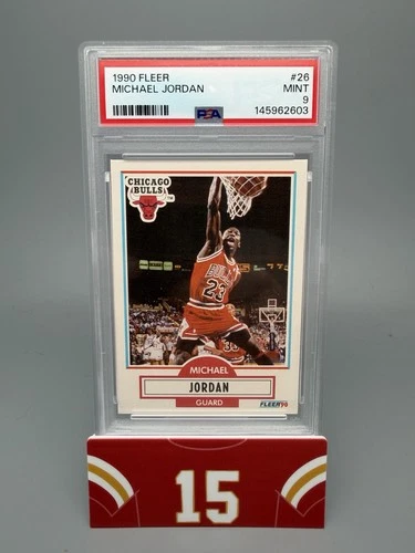 Michael Jordan 1990 Fleer Dunking Card #26 PSA 9