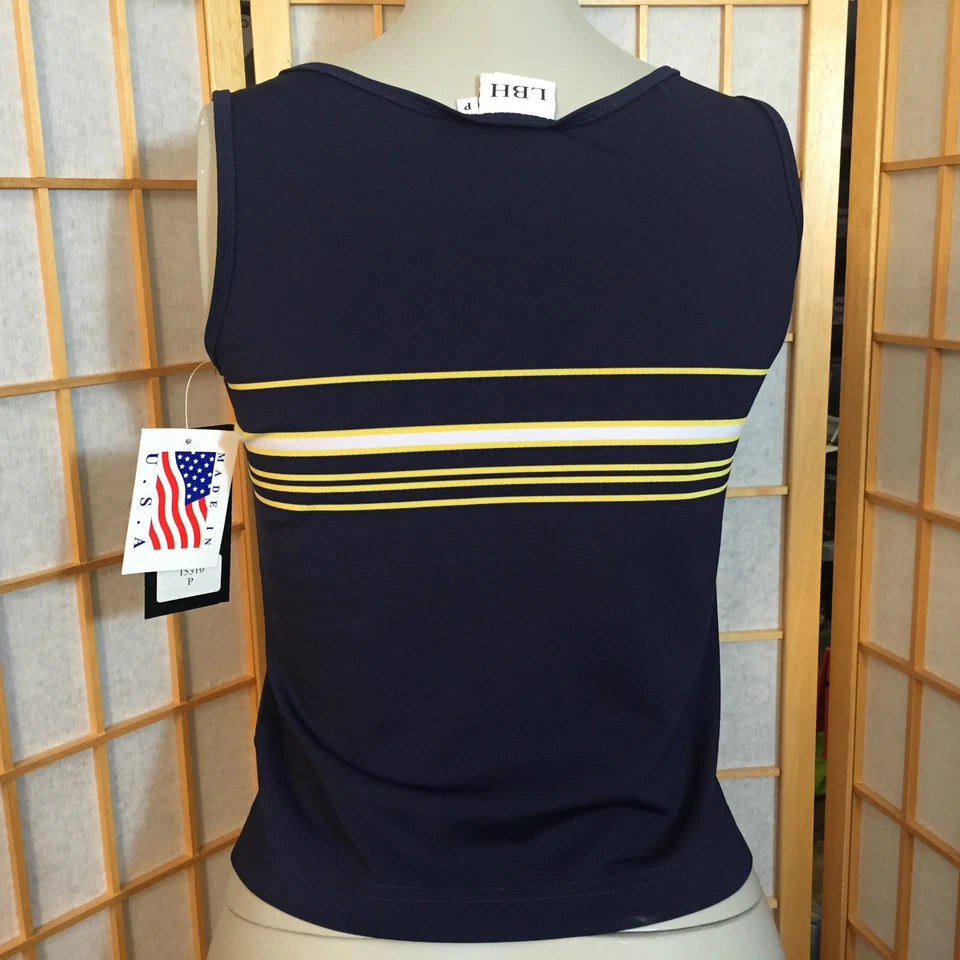 Camisa de tenis LBH azul sin mangas para mujer talla pequeña P hecha en EE. UU. Foto 4 de 4
