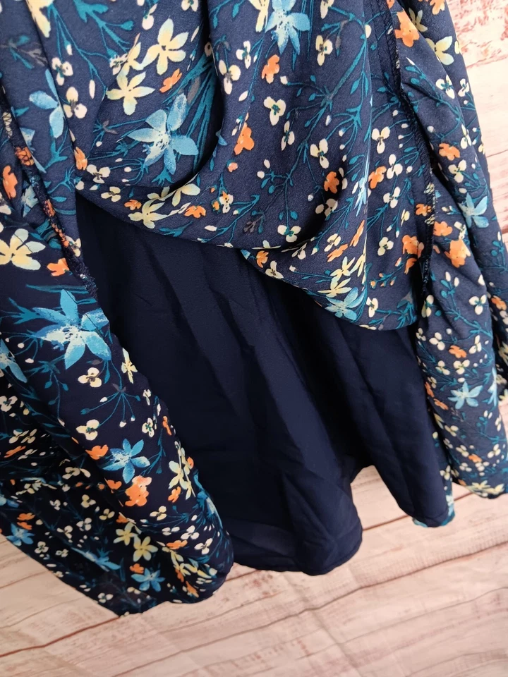 Gap Maternity Midi Dress Women's Large Blue Floral Sleeveless - Image 4 of 4