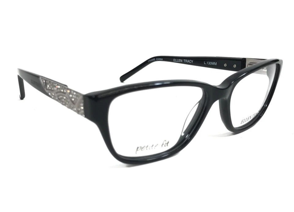 Monturas de gafas Ellen Tracy Petite VENECIA NEGRO cristales plateados 50-15-130 Foto 2 de 4
