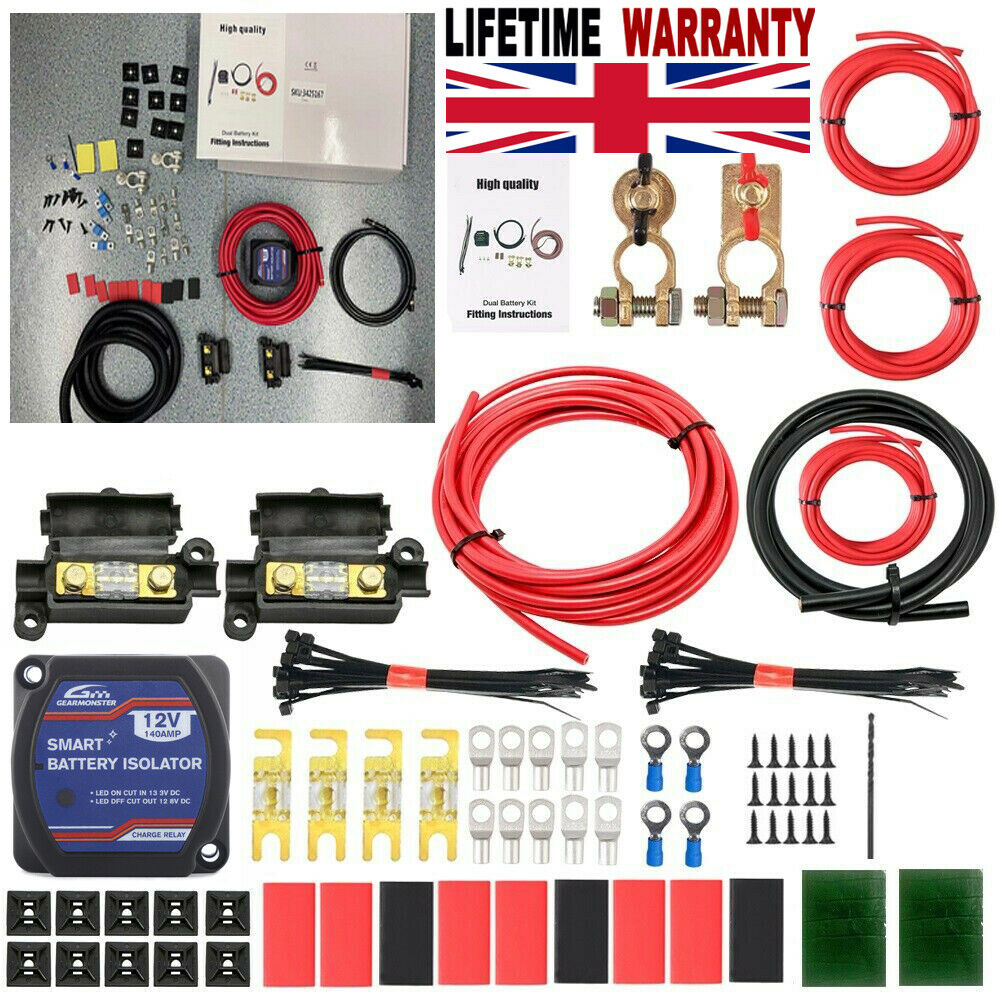 3 M Ready Made Split Charge Relay Kit 12v 140 AMP VSR 110Amp Lead T4 T5