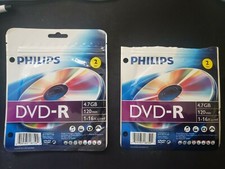 2x Philips Dvd- R 2 Pack Disc 4.7 GB 120 Min 1-16x Speed Brand New
